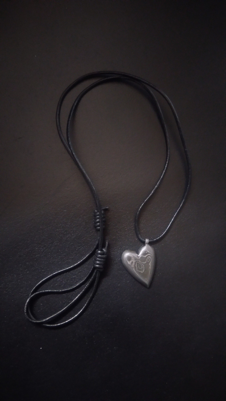Pendentif cœur en damas