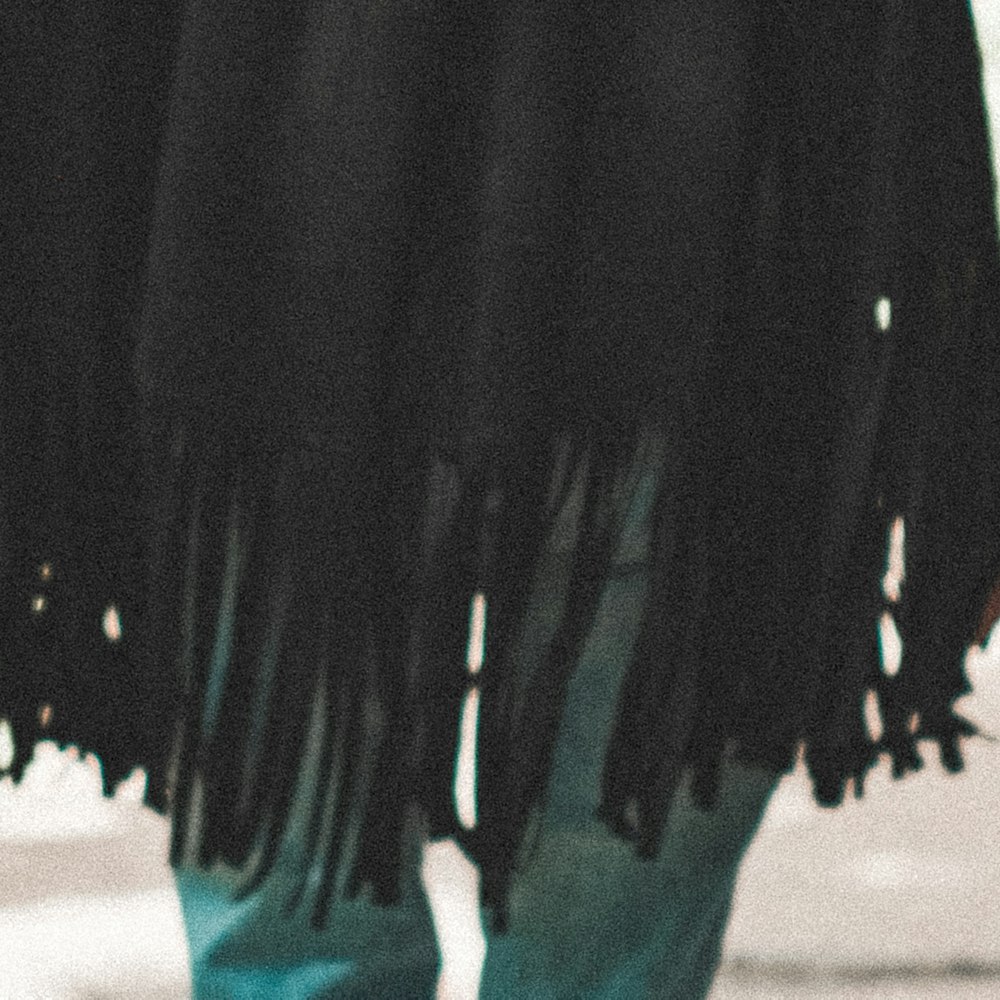 Kimono noir à franges, photo 3